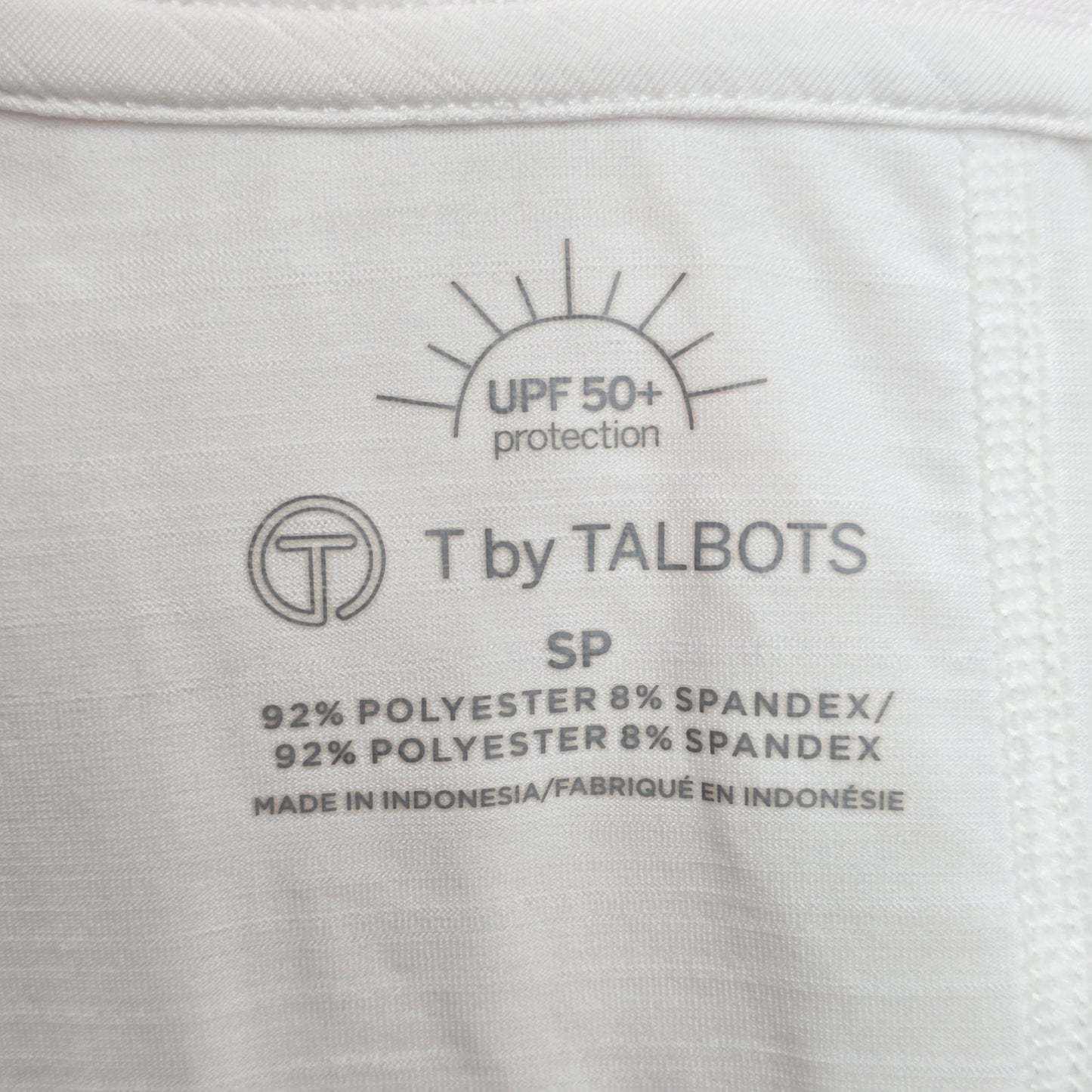 Talbots White Sportswear UPF 50+ Protection Active Tank Top Small Petite SP