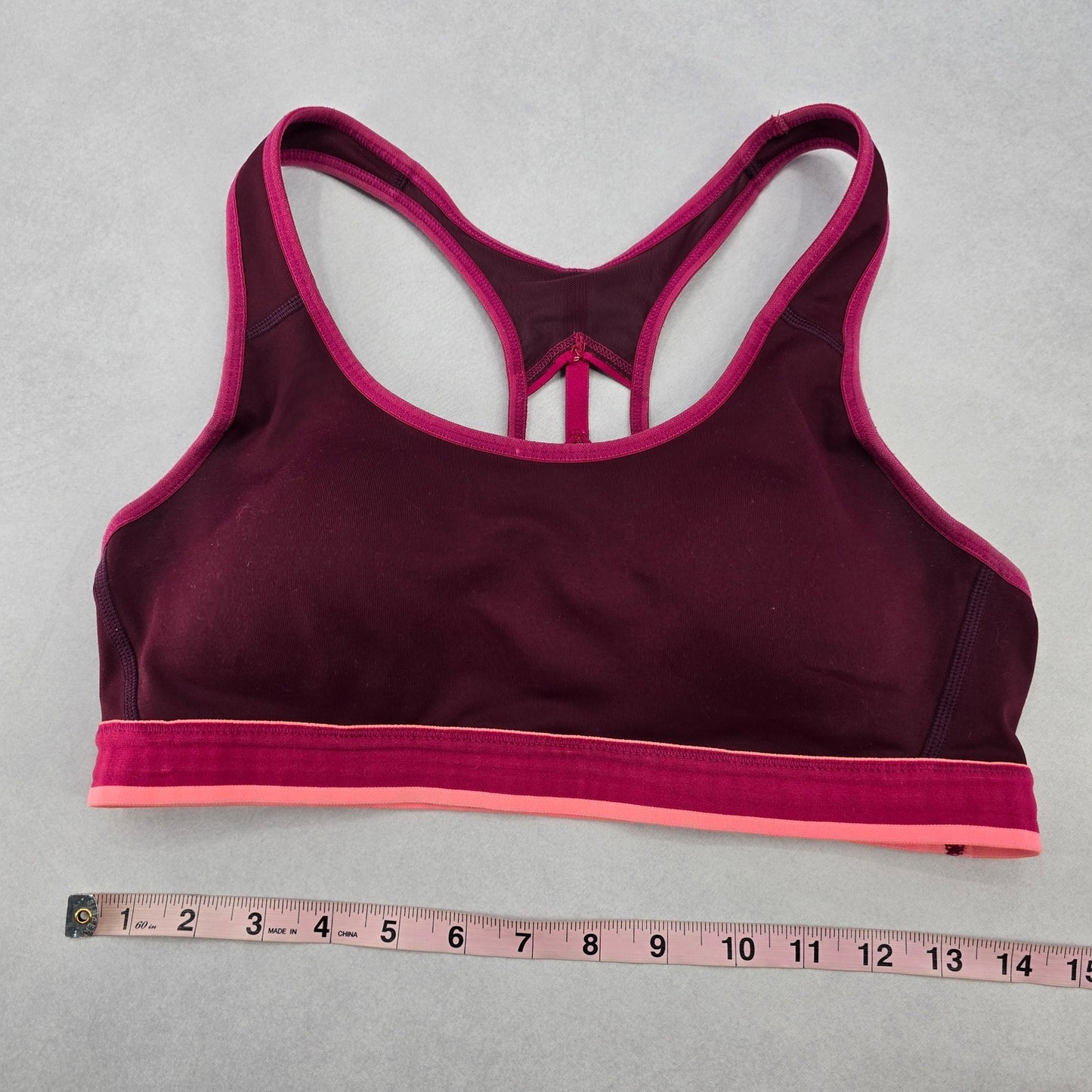 Champion Purple Racerback Padded Swim Sports Bra Beach Bikini Top M Medium