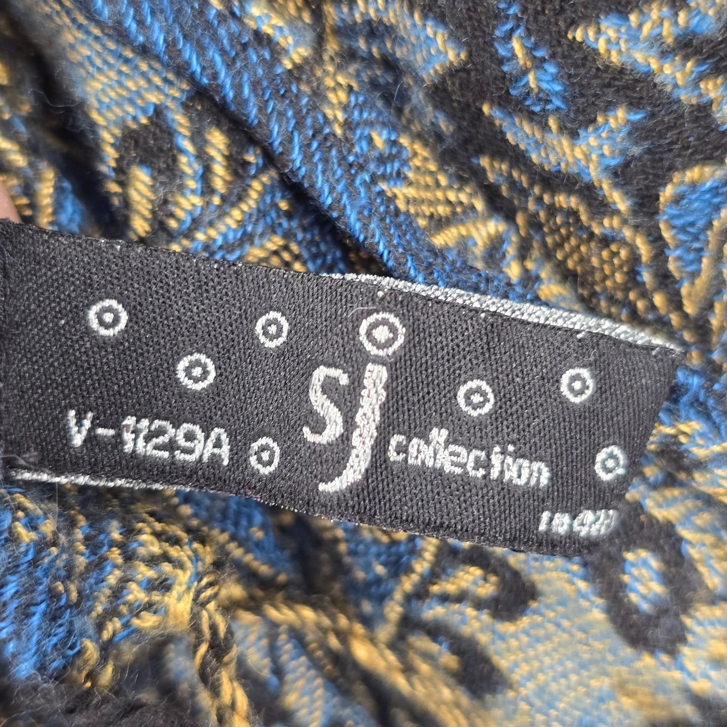 SJ Collection Blue Floral Pashmina Fringe Floral Long Shawl Scarves Wrap Scarf