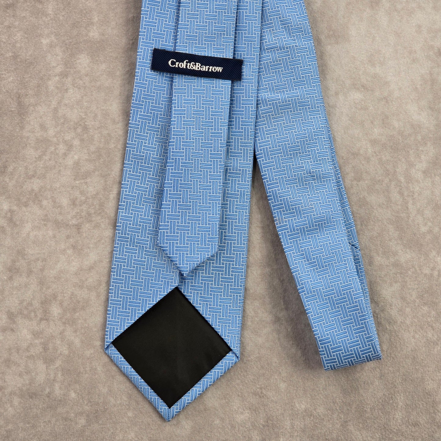Croft & Barrow Blue White Polka Dot Geometric Executive Silk Neck Tie Men's