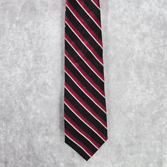 Alfani Black Red Stripe Men's Executive Corporate Neck Tie 100% Silk NWOT