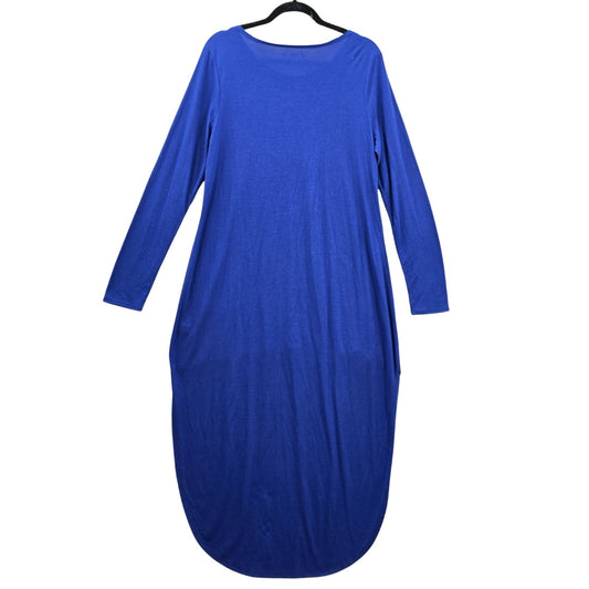 Cato Blue Long Sleeve High Low Tunic Blouse Top Pullover Shirt Large