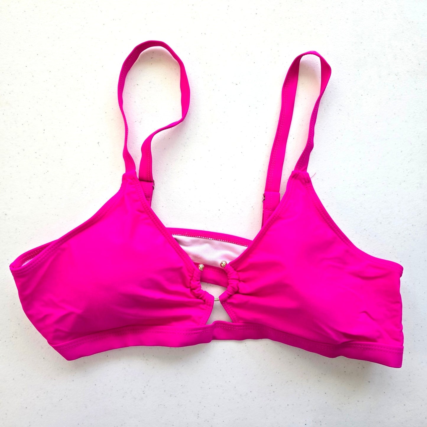 Shein Pink Bikini Top Padded Bra Swimwear Adjustable Strap Swimsuit Plus 1XL