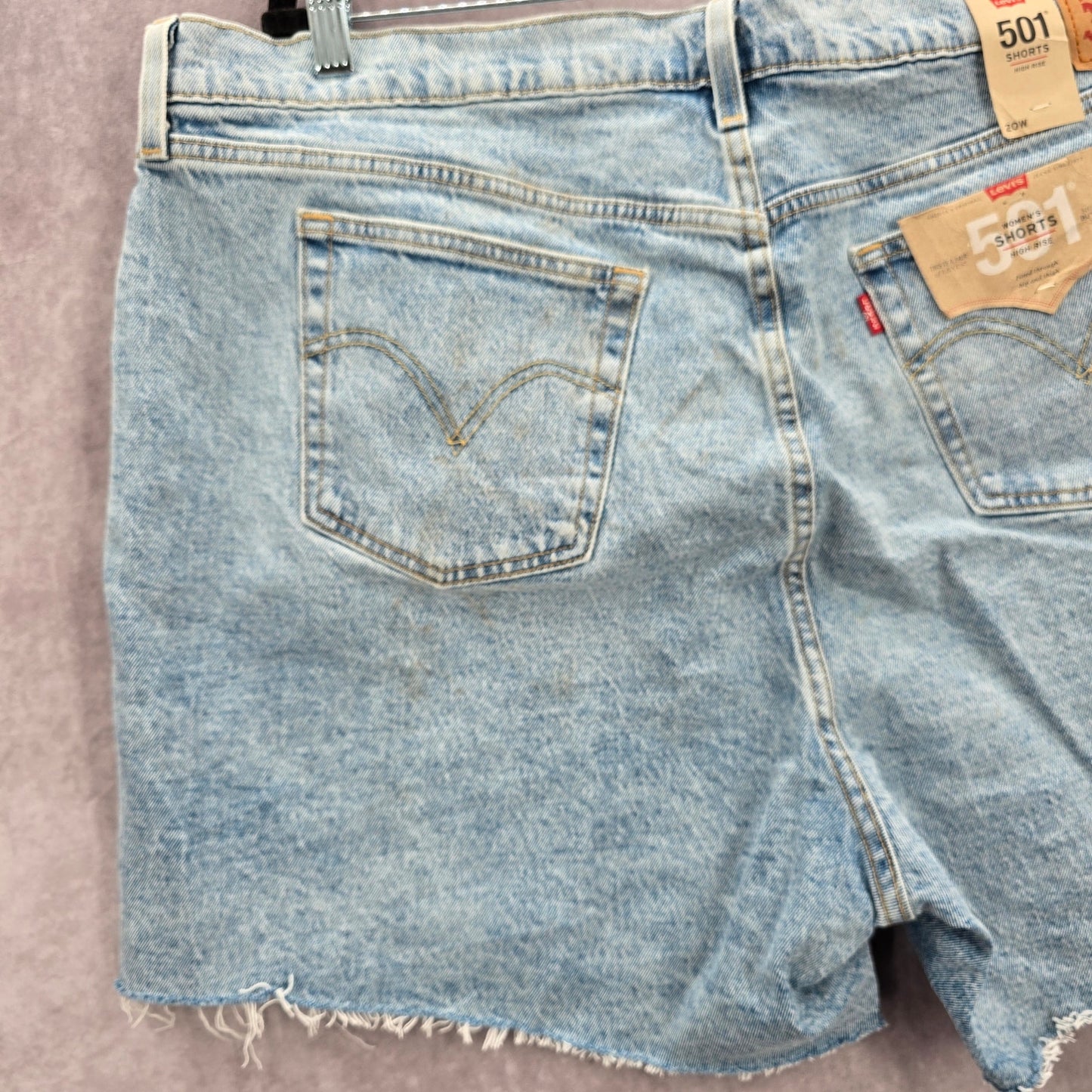 Levi's Blue 501 High Rise Cotton Button Fly Jeans Denim Pants Shorts Plus 20W 2X