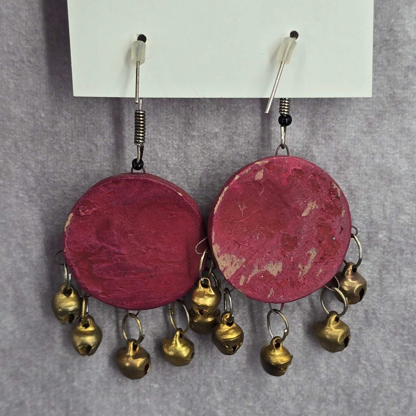 Clay Hand Painted Bells Drop Hook Earrings Fashion Jewelry