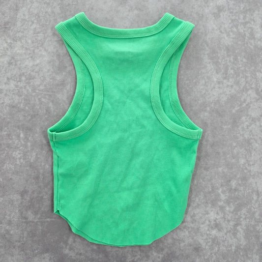 Wild Fable Green Ribbed Sleeveless Cropped Junior Tank Top XXS