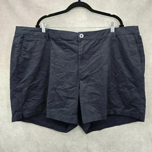 Lane Bryant Navy Blue Cotton Flat Front Shorts Size 26 3X NWT