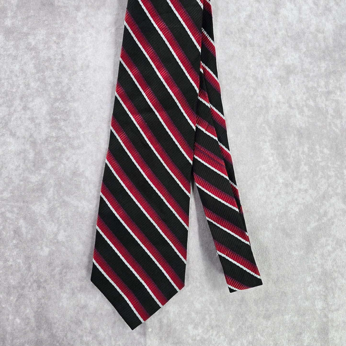 Alfani Black Red Stripe Men's Executive Corporate Neck Tie 100% Silk NWOT