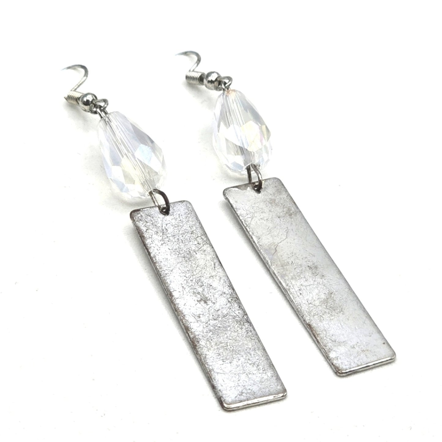 Silver Bead Bar Dangle Hook Earrings Fashion Jewelry