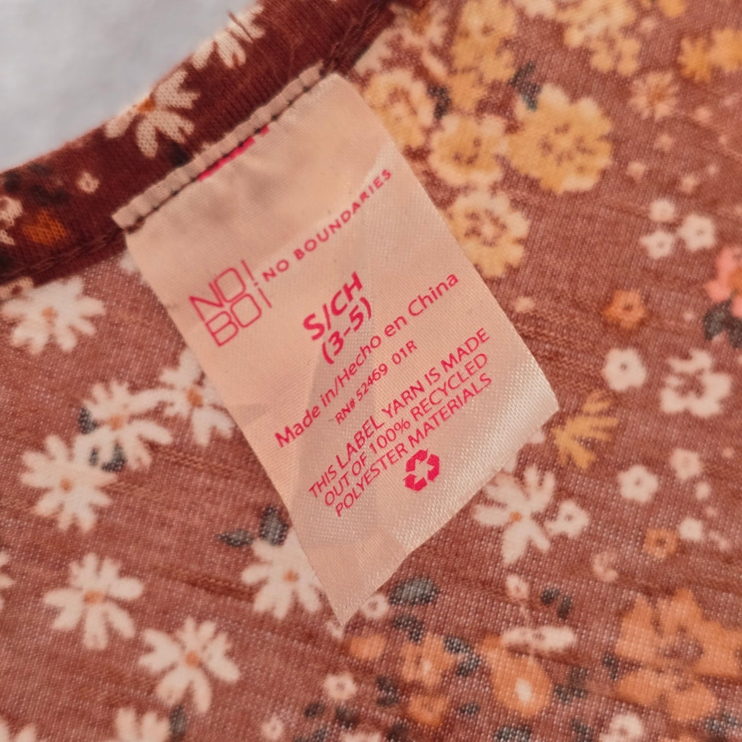 059. No Boundaries Brown Floral Crisscross Short Sleeve Button Down Top Small
