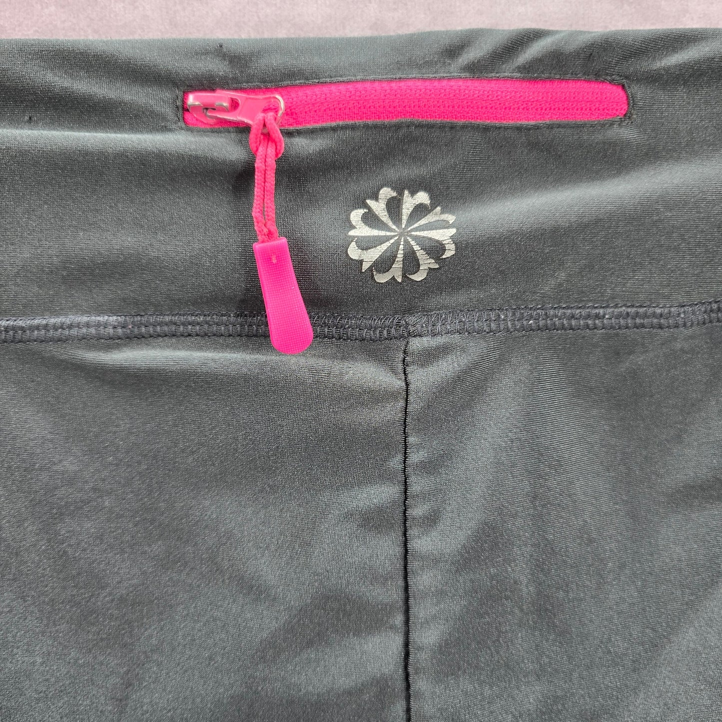 Gray Pink Active Crop Capri Stretch Sports Bottoms Leggings Pants L Large