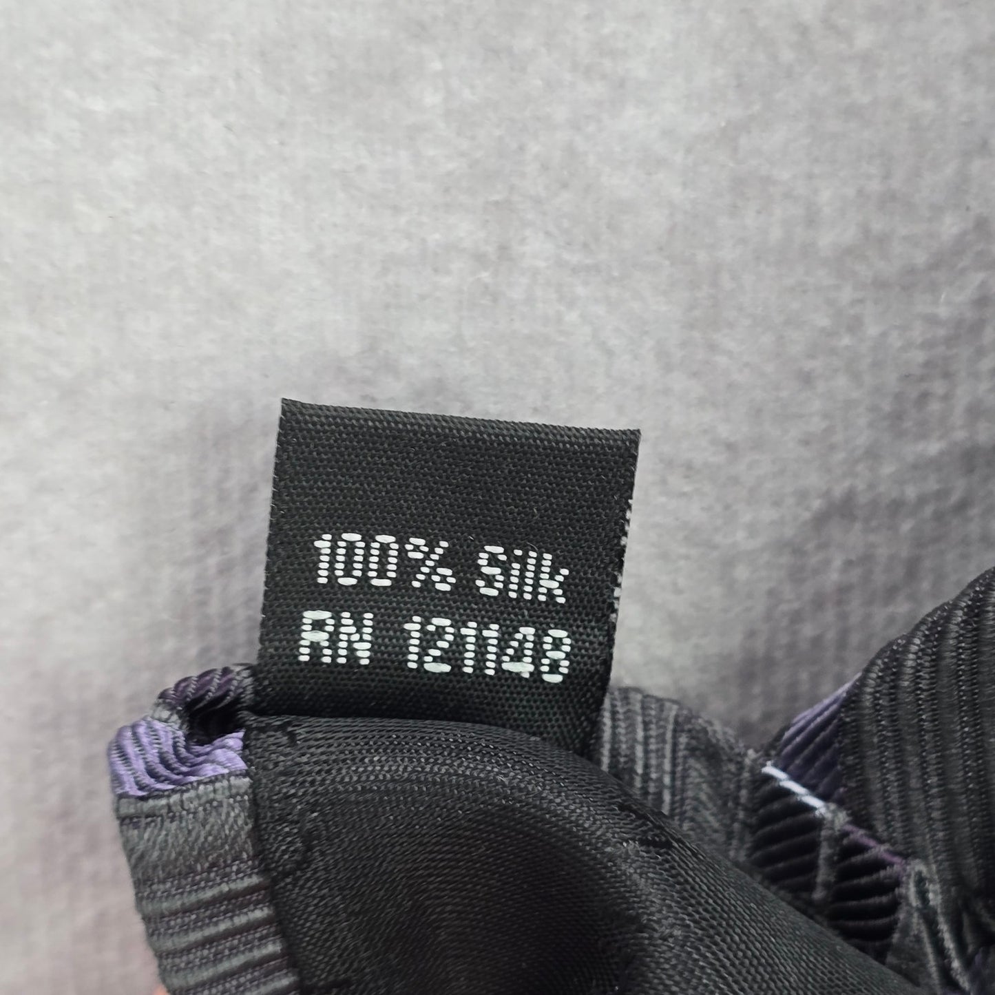 Calvin Klein Gray Purple Stripe Repp Silk Geometric Neck Tie Men's