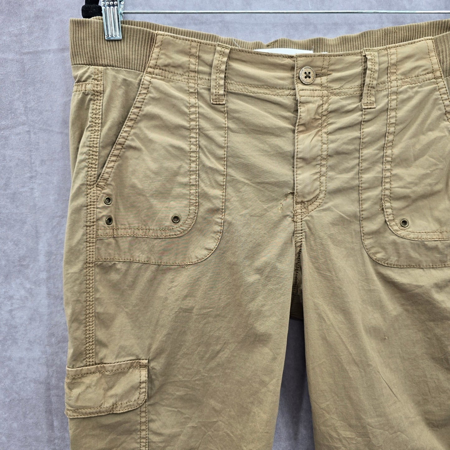 Sonoma Tan Cargo Flat Front Bottoms Pants Shorts Cotton 8