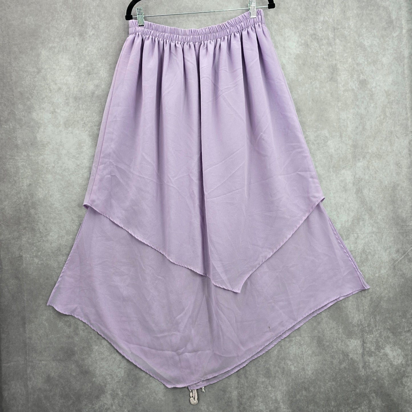 Purple Lace Asymmetrical Rhinestone Lace Cottage Retro Skirt Plus 4XL