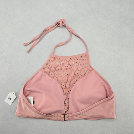 Fashion Union Pink Lace Halter Tie Swim Sports Bra Beach Bikini Top M Medium