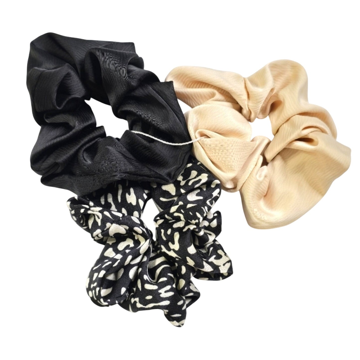 Black Bone 3 Piece Accessories Scrunchie Hair Tie Hair Band Elastic Stretch SB28