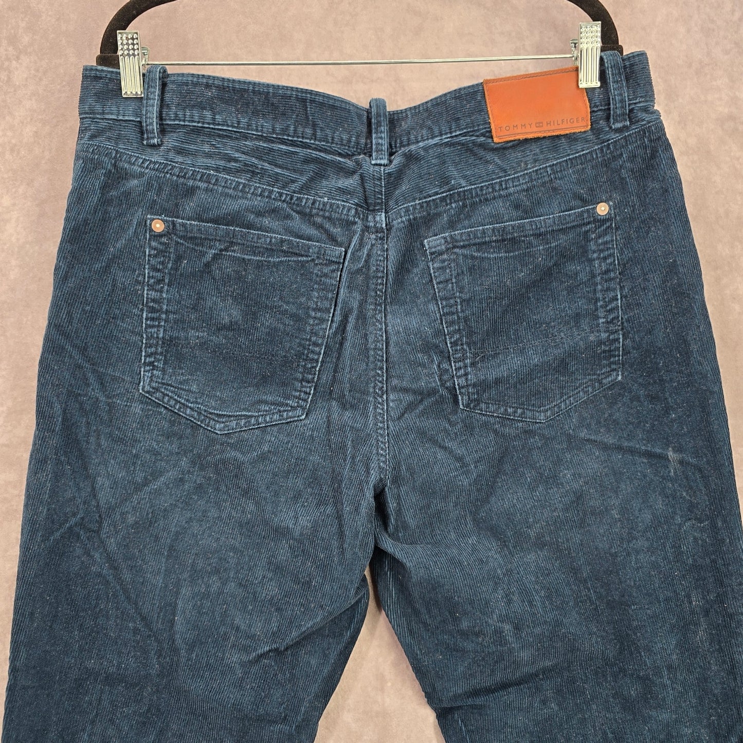Tommy Hilfiger Blue Corduroy Vintage Preppy Pants Formal Bottoms Men's 36x30