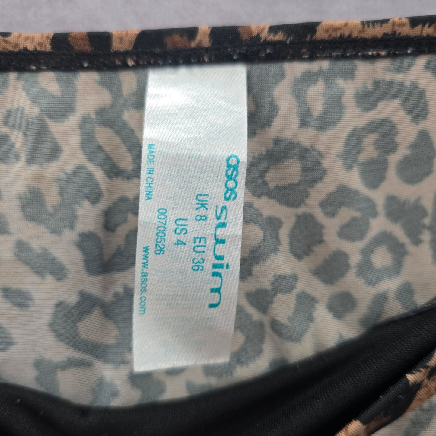 Asos Brown Animal Print Bikini Bottom Swimwear 4 Small