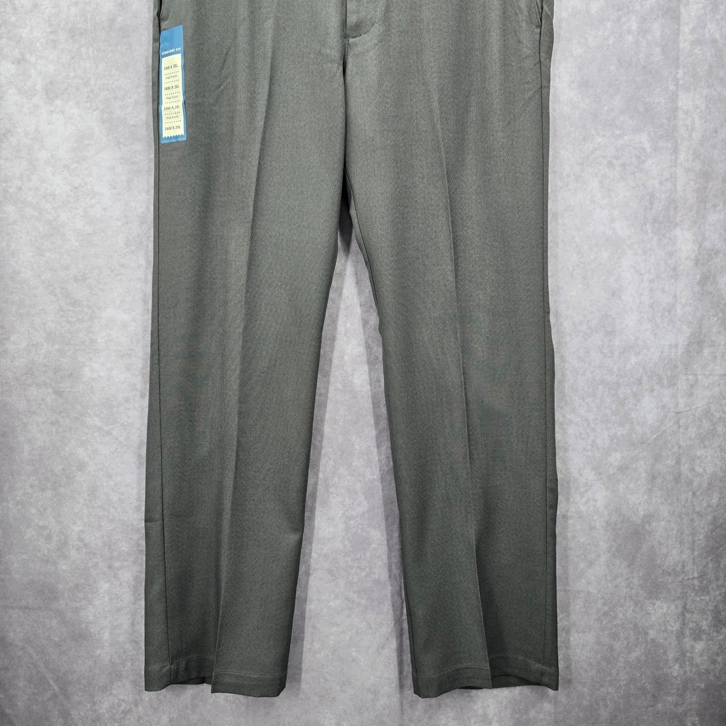 Haggar Graphite Gray Melange Performance Pants Bottoms Straight Fit 34Wx30L