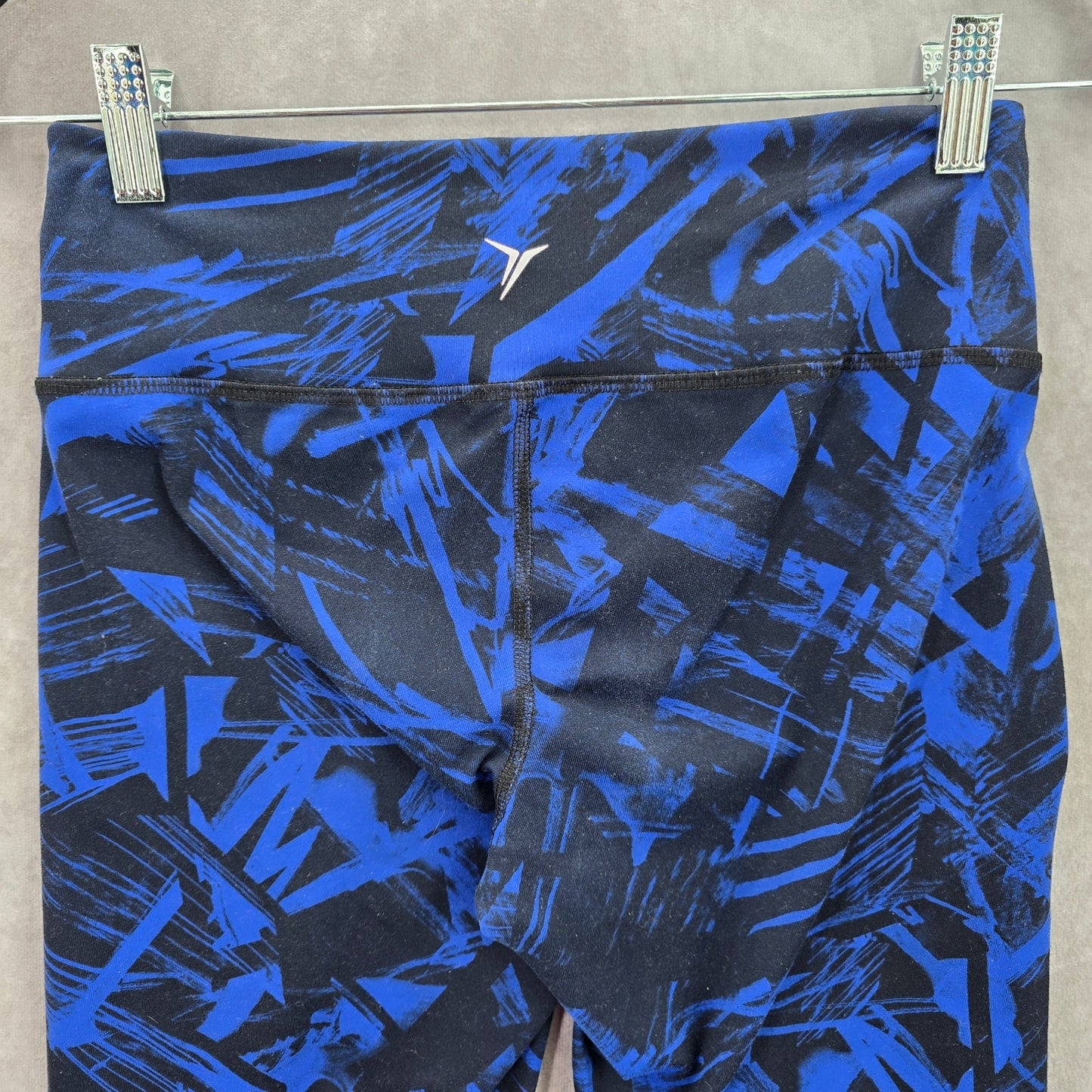 Old Navy Active Blue Black Geometric Cropped Legging Pants Bottoms Small