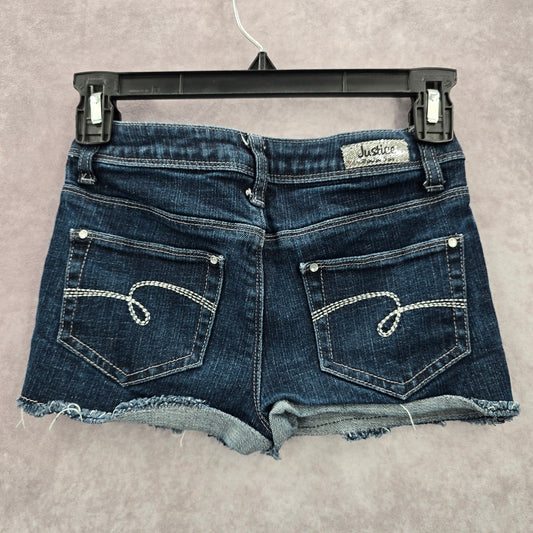 Justice Premium Jeans Blue Sequin Denim Shorts Kids Girls Youth 10R