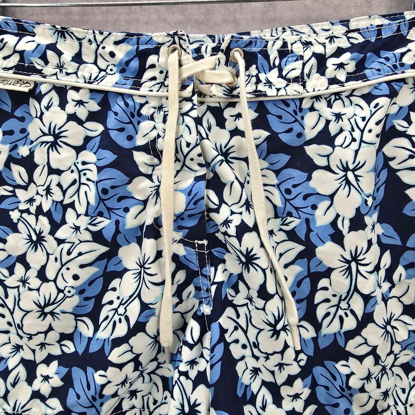 Skyo Blue White Floral Mini Board Pants Shorts Bottom Swimwear 7