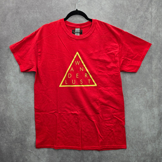 Red Wanderlust Yellow Cotton Handmade Boho Tshirt Large