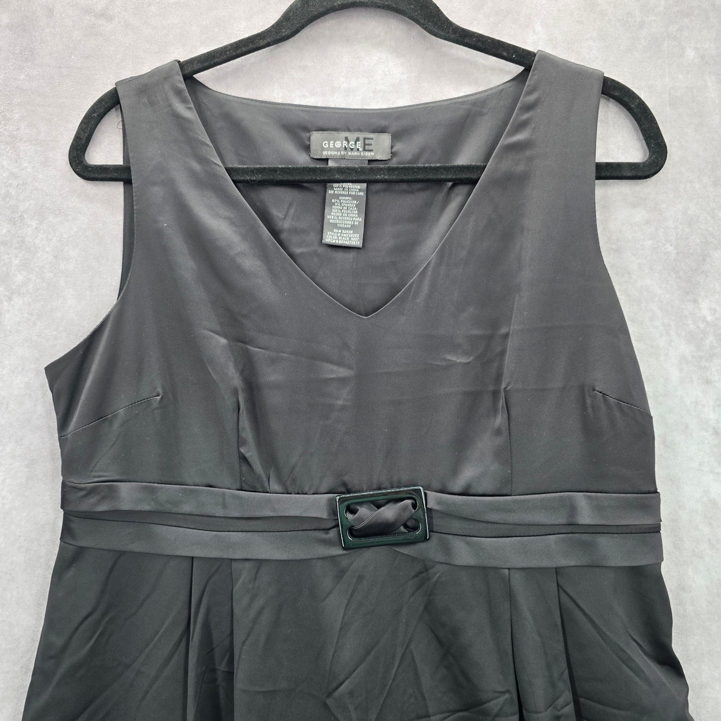 George by Mark Eisen Black Knee Length Sleeveless Flare Buckle Formal Dress 12
