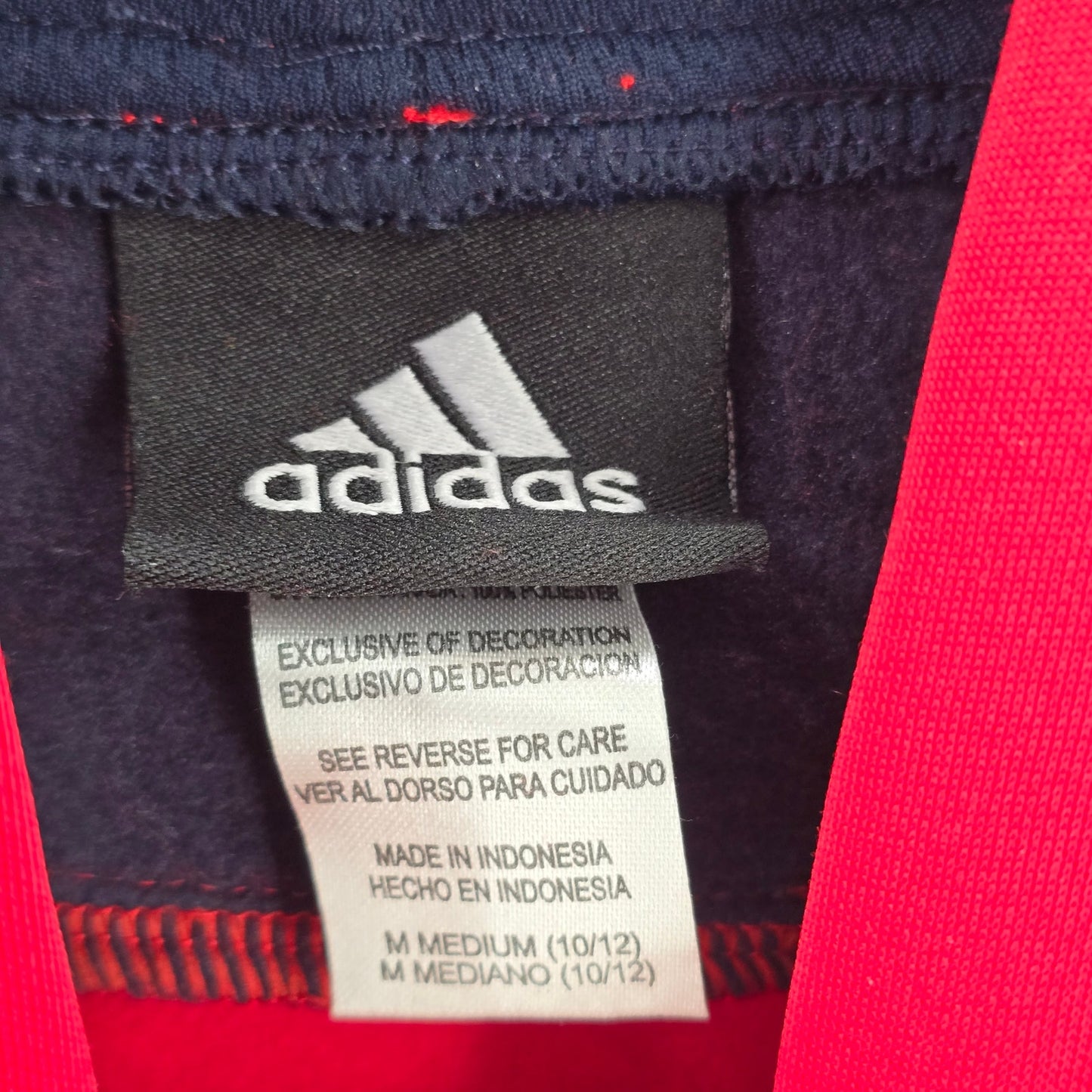 Adidas Red Blue St Louis Pullover Sweater Boys Youth Junior Hoodie Medium 10/12