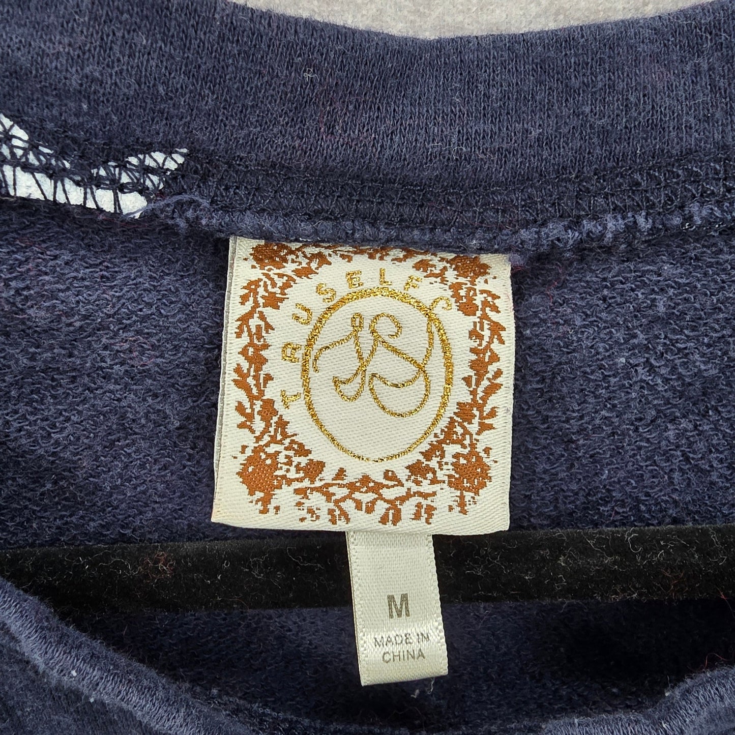 TruSelf Navy Blue Silver Star Long Sleeve Sweater Cotton Cardigan Top Medium