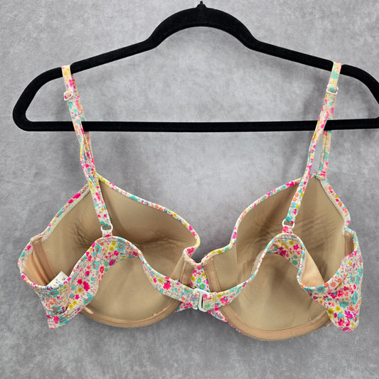Old Navy Cream Floral Padded Underwire Adjustable Strap Bikini Swimwear Top 1XL