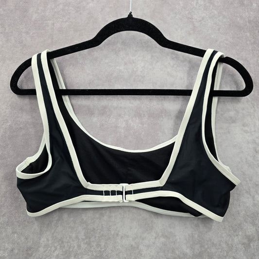 Xhilaration Black White Sports Hook Bikini Top Swimwear Medium