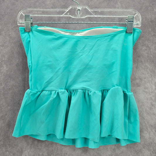 Blue Ruffle Crop Padded Tube Swimwear Tankini Tank Top Medium M