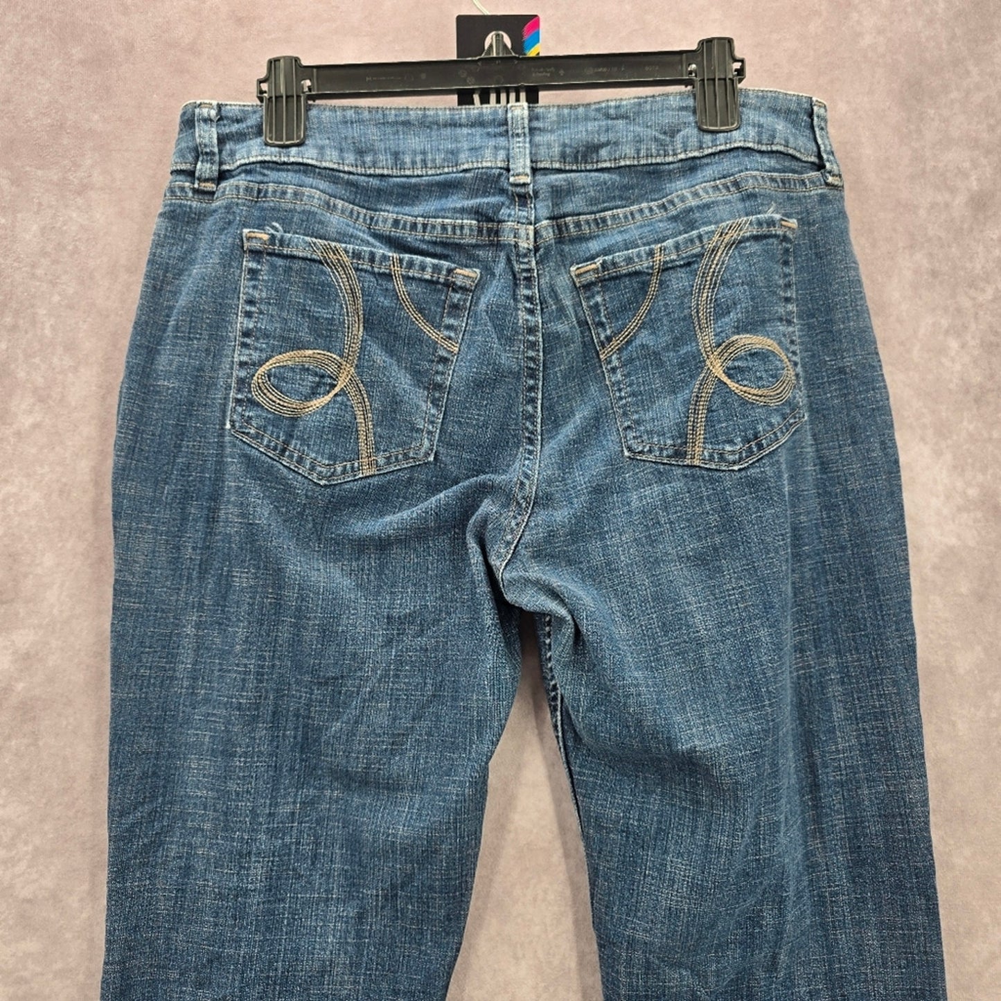 007. Riders By Lee Mid Rise Boot Cut Straight Blue Denim Pants Jeans Size 14M