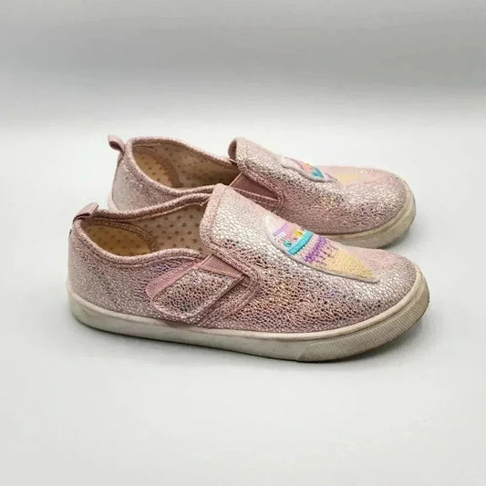 Wonder Nation Toddler Girl Ice Cream Casual Pink Glitter Sneaker Size 12