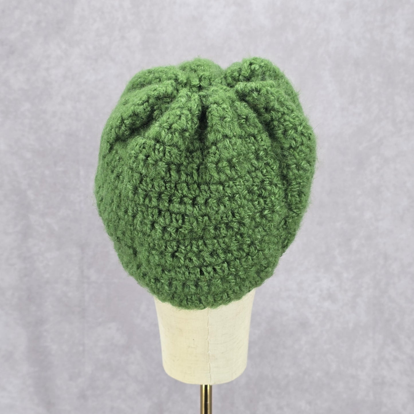 Green Crochet Knit Bucket Cap Hat Fun Vintage Y2K Funky Beanie