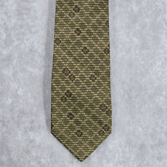 Joseph Abboud Brown Gold Plaid Geometric Executive Stripe Italy Men's Neck Tie