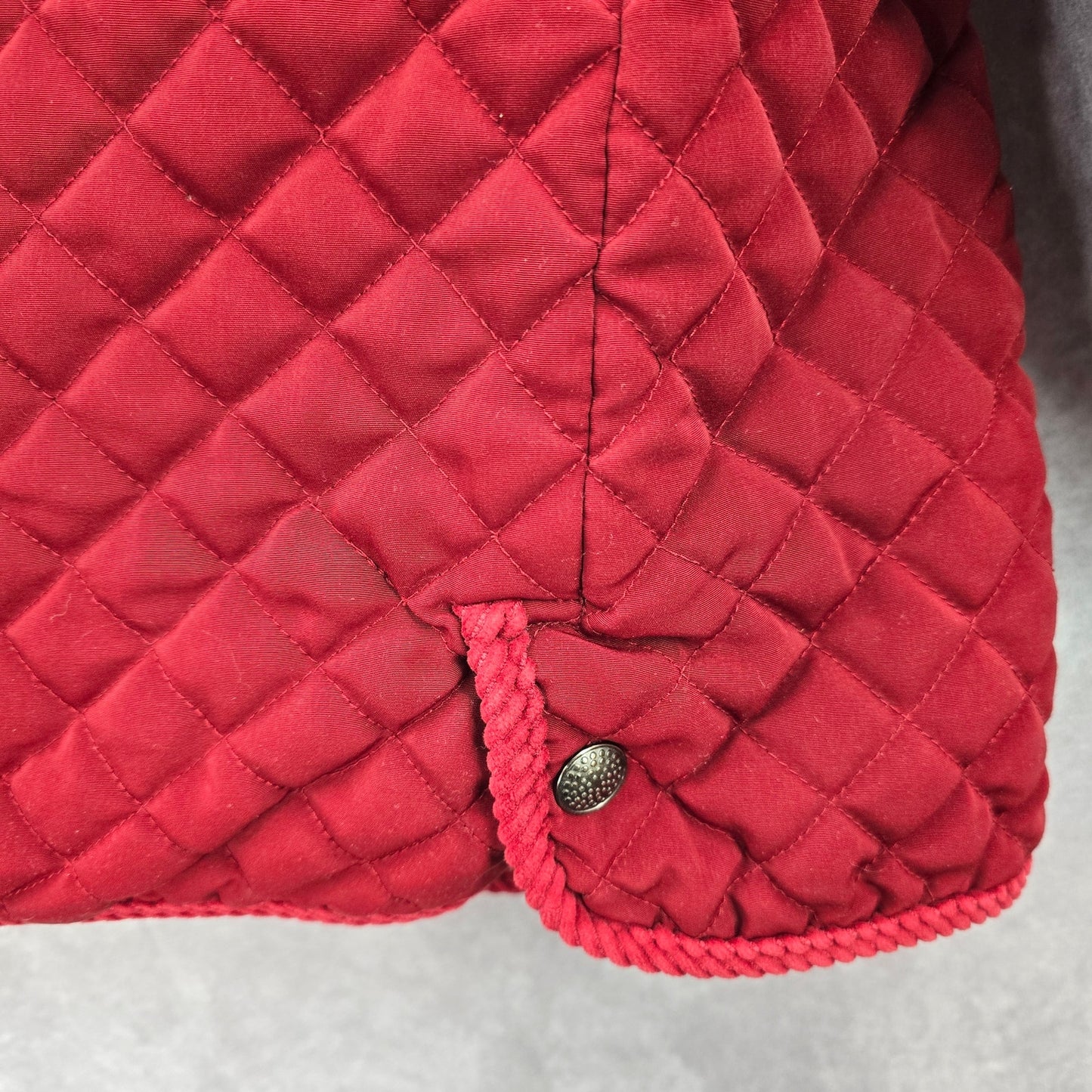 Gallery Red Quilted Plaid Snap Button Coat Parka Puffer Jacket Extra Large XL
