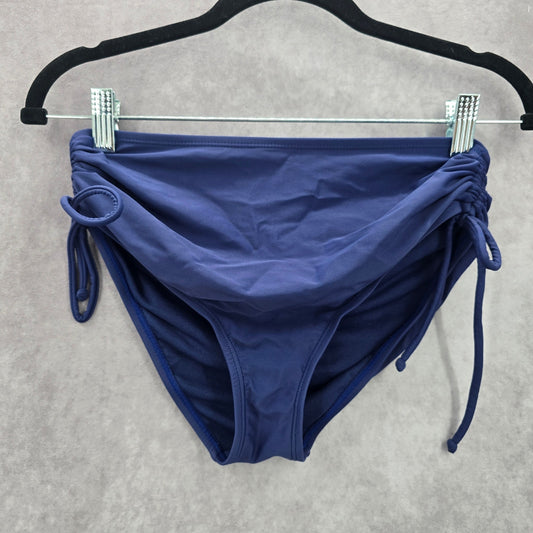 True Craft Blue String Ruched Bikini Bottoms Swimwear Medium