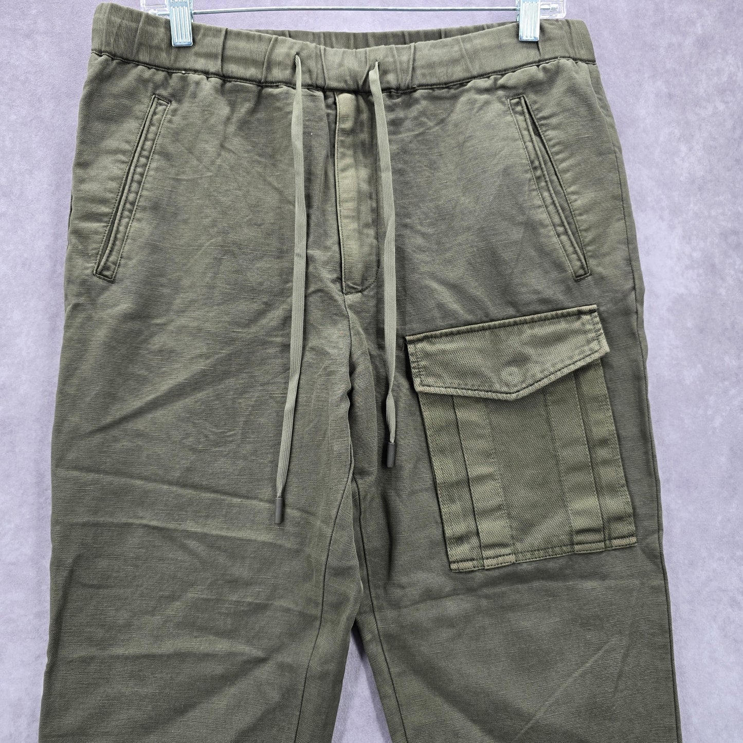 Armani Exchange Green Pullon Cargo Straight Tapered Pants 31