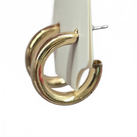 Gold Circle Half Medium Hoop Hallow Earrings Fashion Jewelry JB1-03