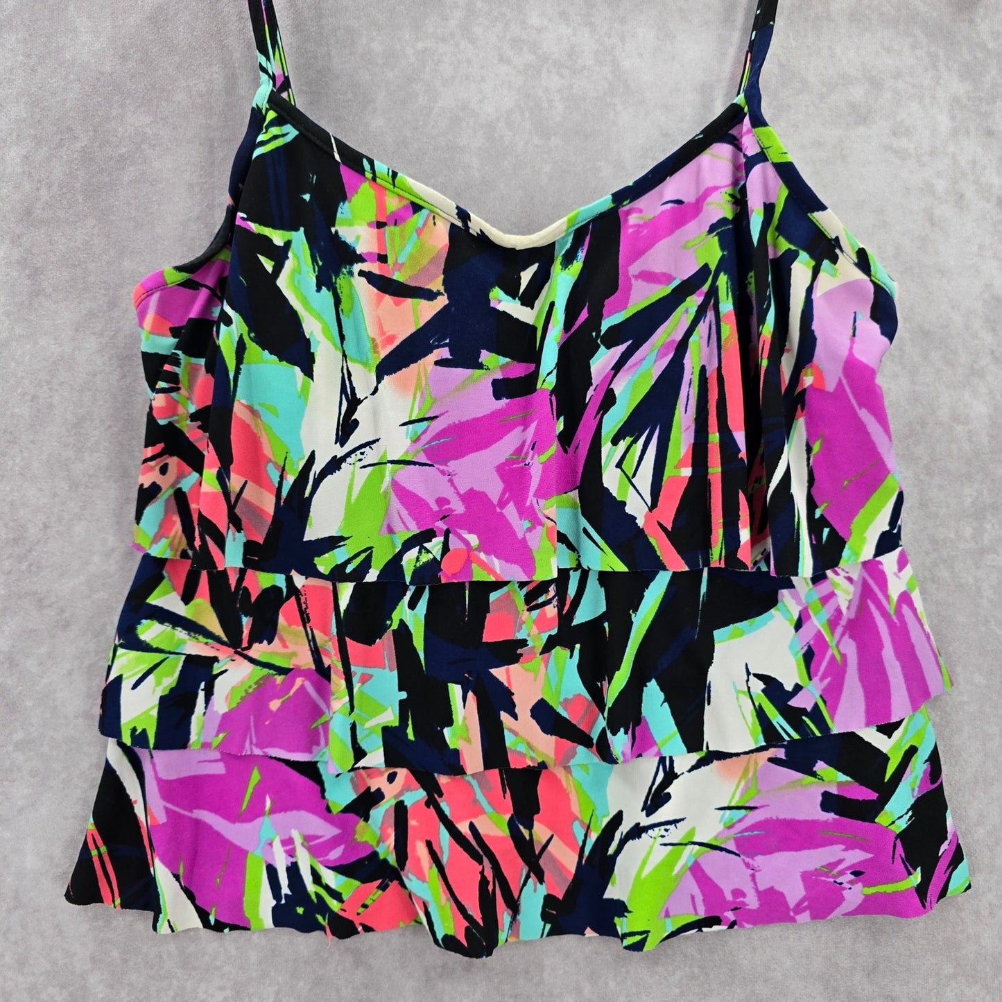 Caribbean Joe Purple Padded Swimwear Tankini Tank Top Medium M 10