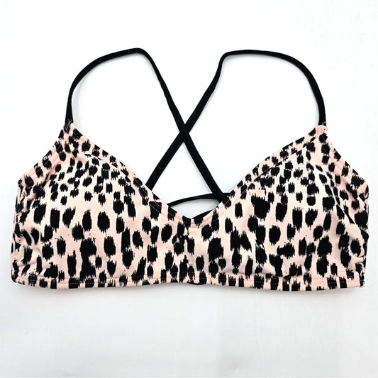 Xhilaration Black Orange Animal Print Bikini Tops Swimwear Swimsuit Small