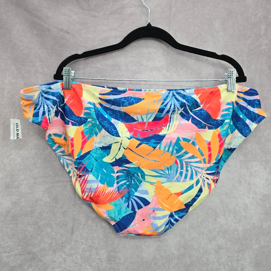Old Navy Blue Tropical Leaf Print Swimwear Swimsuit Bikini Bottom Size 3XL