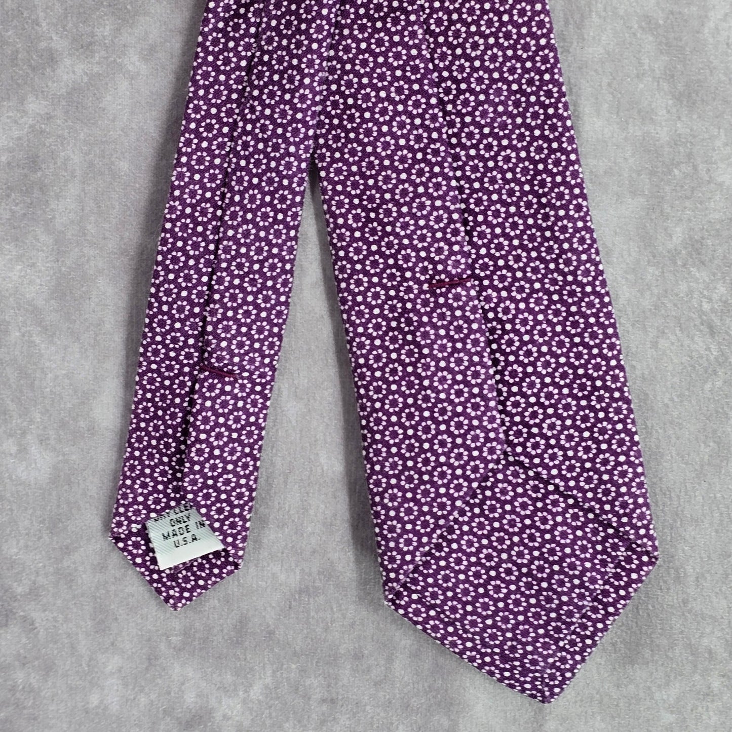 Brooklyn Tie Company Purple Floral Dot Geometric 100% Cotton Men Neck Tie