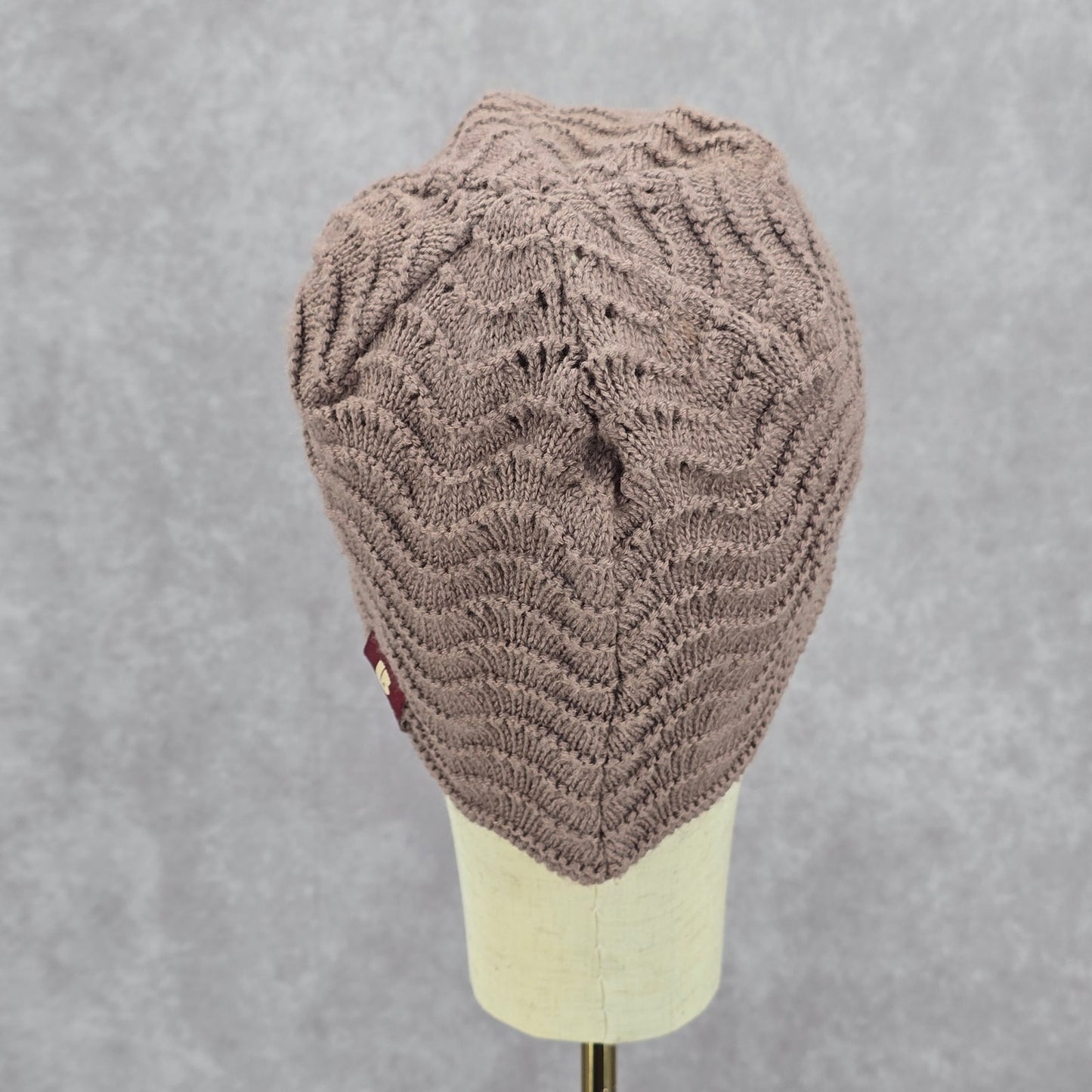 Burton Brown Tan Vintage Y2K Crochet Festival Bucket Knit Beanie Hat