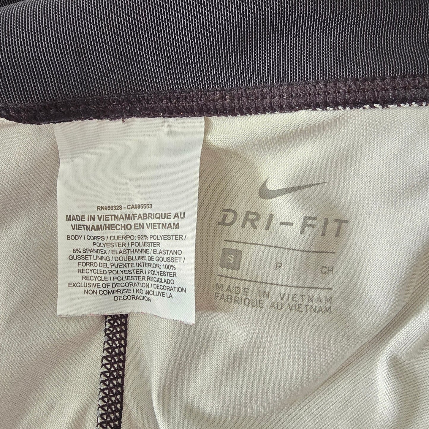 Nike Black Gray Geometric Polka Dot Cropped Active Legging Pants Bottoms Small