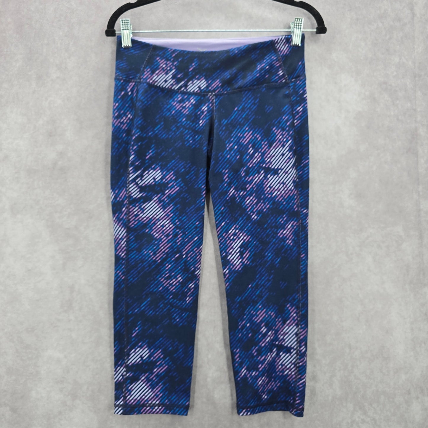 Old Navy Active Cropped Capri Blue Purple Yoga Stretch Pants Leggings M Medium