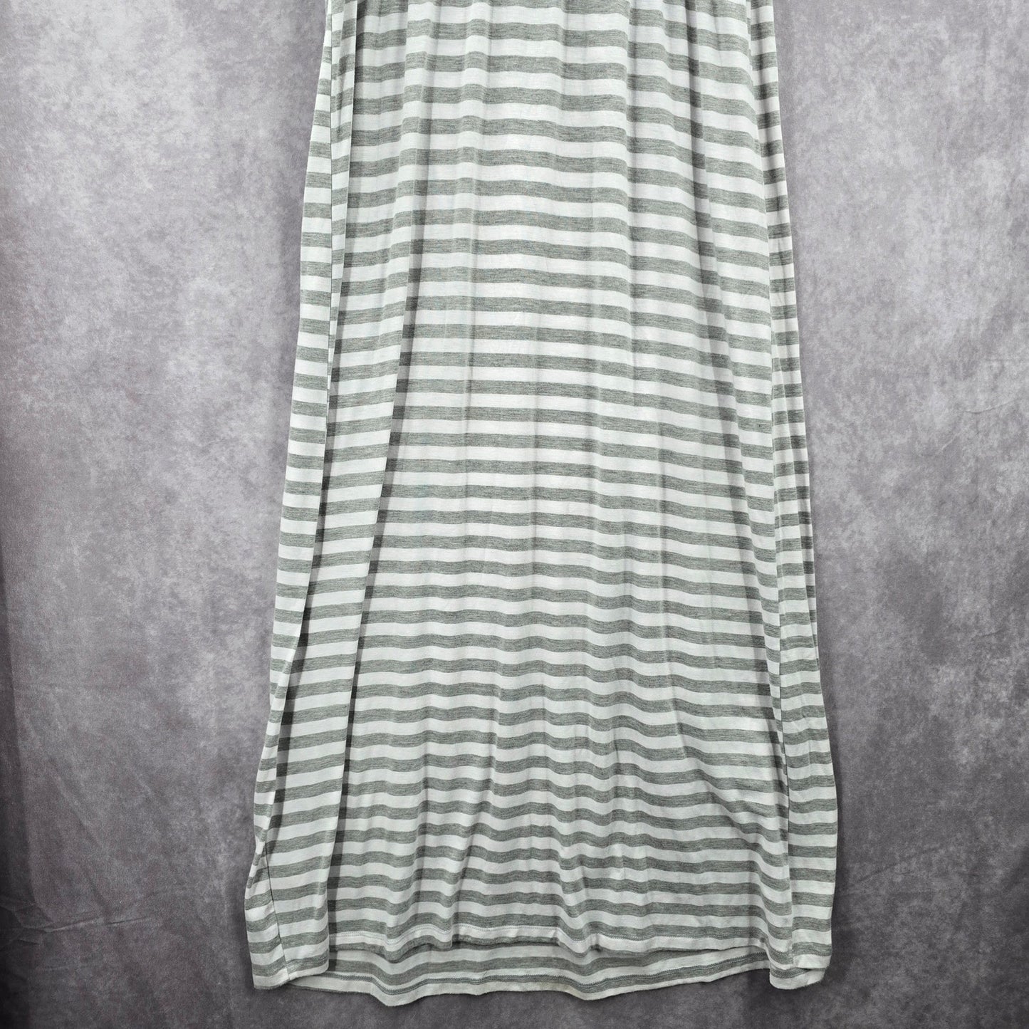 Faded Glory Gray White Stripe Maxi Sleeveless Flare Dress Extra Large XL