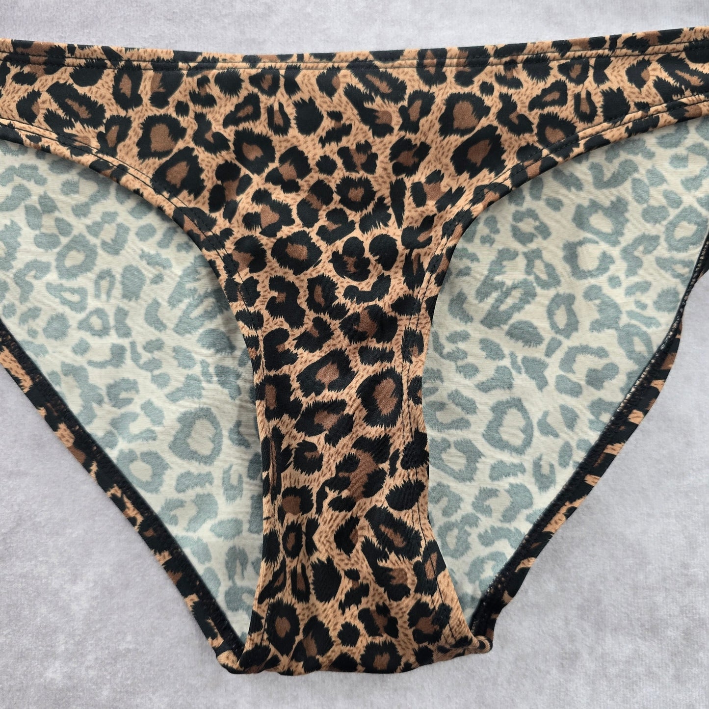 Asos Brown Animal Print Bikini Bottom Swimwear 4 Small
